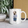 1 Stück 11oz Weiße Keramiktasse Doppelseitig bedruckte Dekoration Langlebige Kaffeetasse für Zuhause Büro Praktisches Geschenk