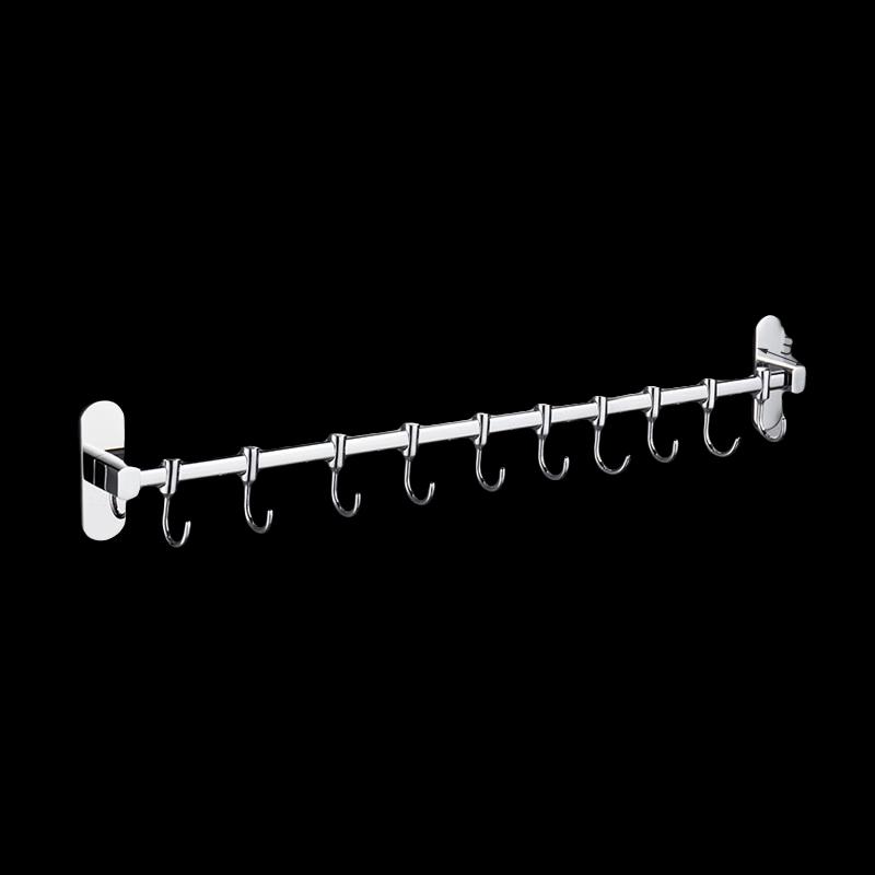 Drill-Free Stainless Steel Wall-Mounted Hook Rack