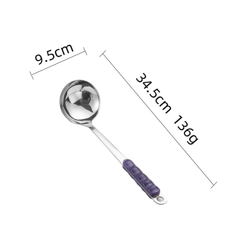 HANYANG Stainless Steel Kitchenware Set Colourful Handle Thickened Stir-Fry Spatula Insulated Cooking Spatula Spatula Spatula Fishing Noodle Spoon