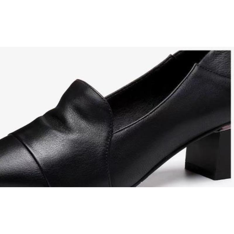Cowhide Breathable Hole Shoes Women Mid Heeled Sandals Spring Elegant Stylish Shoes Wedding Banquet Trendy Shoes