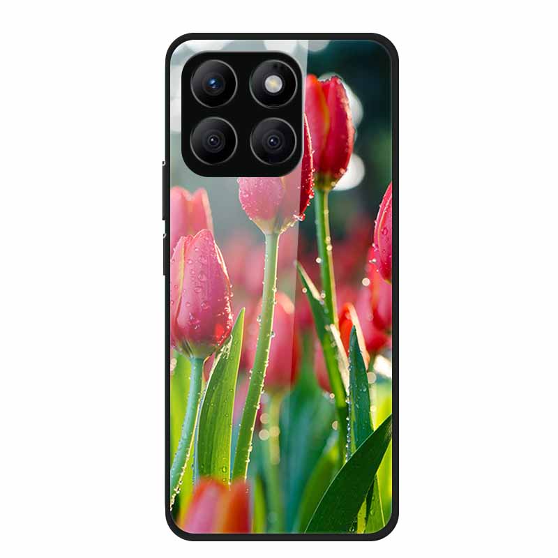 Glass Back Cover For Honor X8c Case X 8 c Soft Bumper Hard Tempered Glass Case For Honor X8c 4G Case HonorX8c X8 c X 8c 6.7" Bag