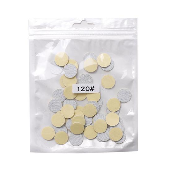 Yousheng 50Pcs Pedicure Sandpaper Safe Self-adhesive 15mm Nail Polishing Disc Replacement Sandpaper for Household