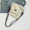 Large Capacity Fashion Canvas Shoulder Bag Women's Leisure Literature and Art Simple Solid Color Crossbody Backpack
