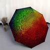 Vibrant Mandala Artwork: Colorful Circular Design for Home DecorUmbrella with Cute Design, Portable 3-Fold Compact Umbrella for Men & Women, Valentine