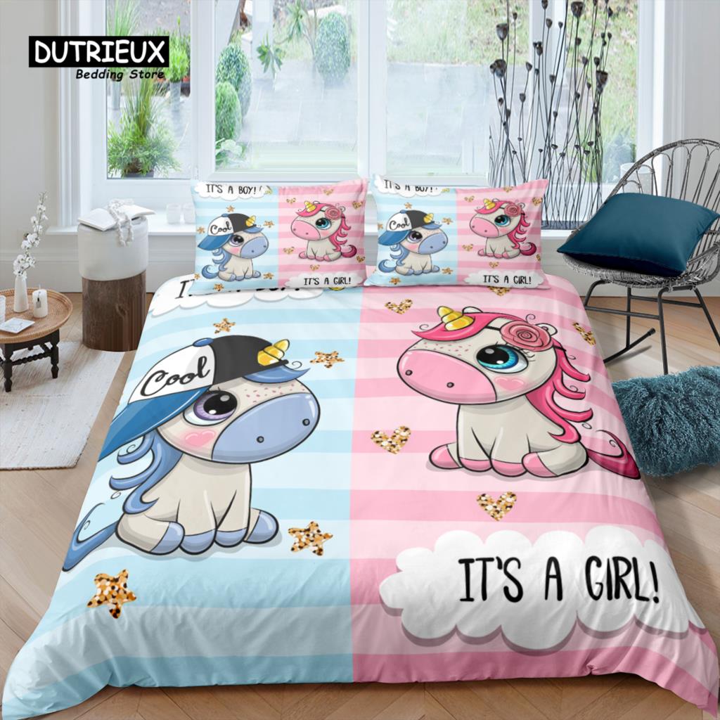 Home Living Luxury 3D Rainbow Unicorn Bedding Set Star Duvet Cover Pillowcase Queen and King EU/US/AU/UK Size Comforter Bedding