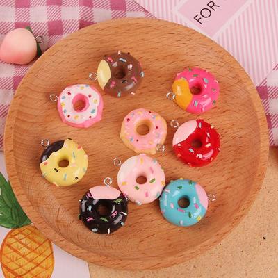Pingentes de Rosquinha de Resina Feitos à Mão: Chaveiro e Acessórios para Brincos DIY