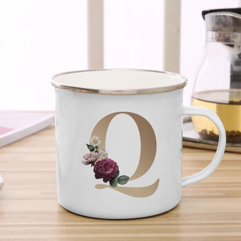 26 A To Z Initials Glod Letter Mugs Print Enamel Mug Coffee Cup Drinkware Personalized Gift Unusual Tea Cup Cupshe Custom Cups