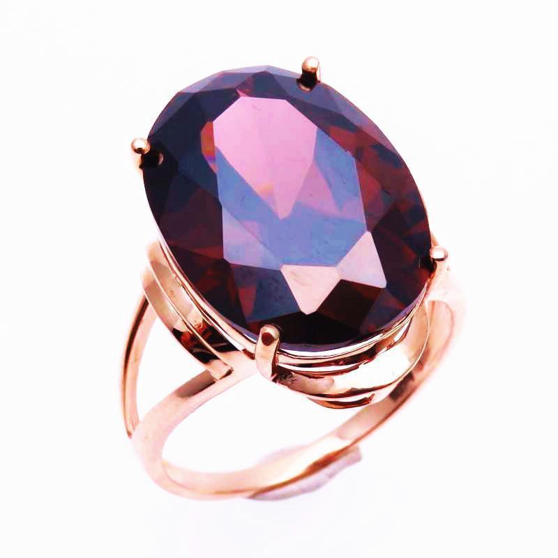 Purple Gold Inlaid Egg Surface Zircon Ring Light Luxury Temperament High Sense Rose Gold Live Ring
