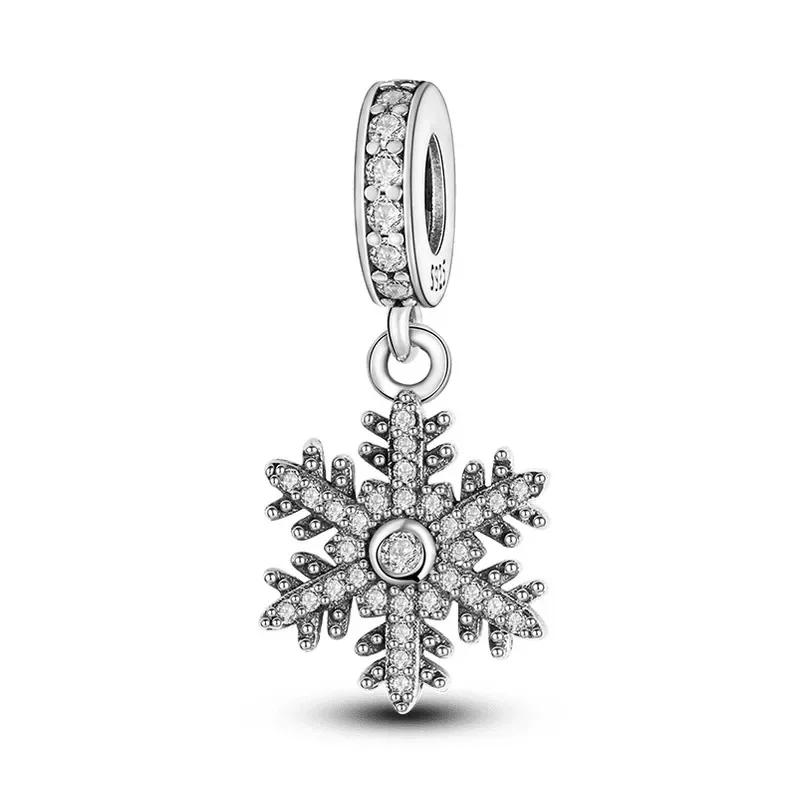 Christmas Charms Copper Elk Santa Claus Bead Snowflake Bell Snowman Charm Fit Original Bracelet Diy Jewelry