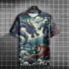 Full Print Animal Dragon Tiger Graphic T Shirt For Men Summer Short Sleeve Oversized