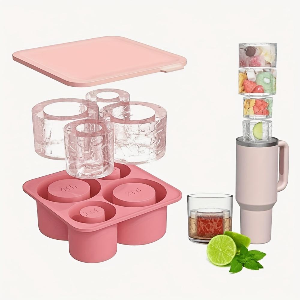1PC Silicone Cup Mold Ice Grid Ice Mold Creative Easy Demoulding Silicone Ice Grid розовый