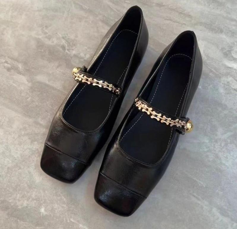Fashion 2025 new Square Toe Single Shoes for Women New Spring Autumn French Flat Leather Shoes Mary Jane Women's Shoes Heels