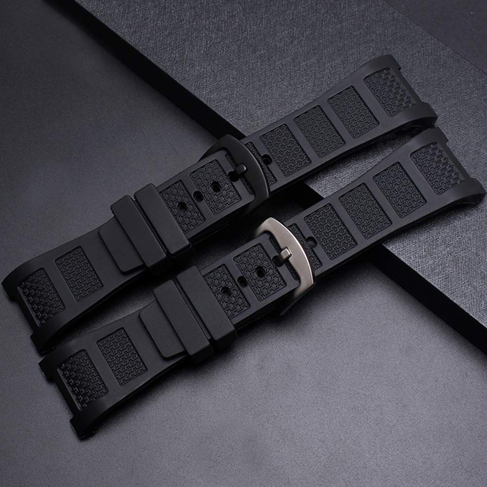 [Chocoman] IWC Ingenieur Replacement Strap 30mm Urethane Band Compatible with: IWC Ingenieur IW500501 IW323601 IW376501 IW322503 etc. [Includes 3
