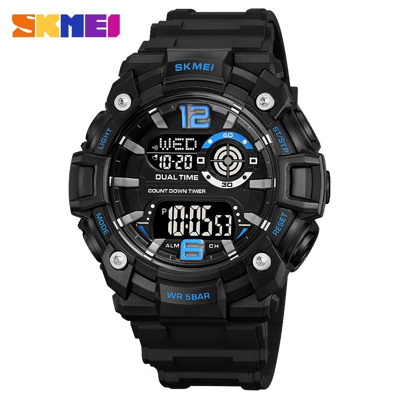 Men's Multi-function Electronic Watch Male Junior High School Student Waterproof Watch Male Outdoor Sports Electronic Watch