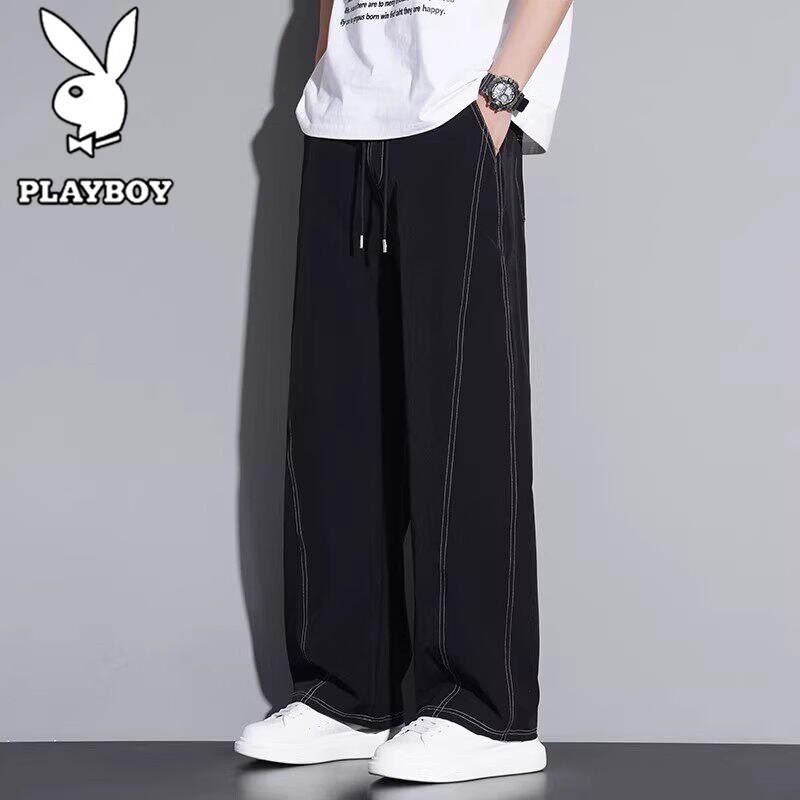 Playboy Men s Ice Silk Quick Dry Loose Fit Straight Leg Casual Pants XL