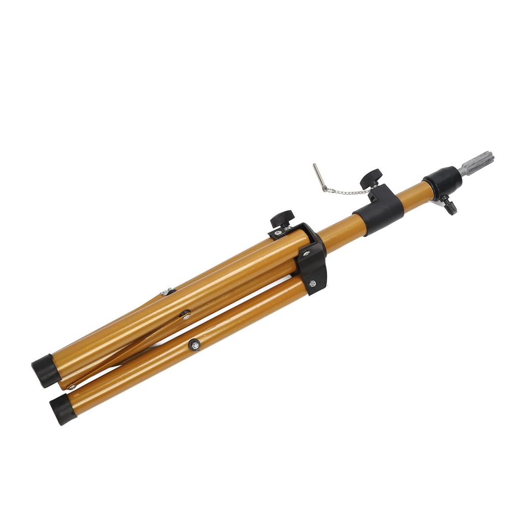 Tripod Mannequin Head Stand Cutting Braiding Tripod Hairdressing Wig Stand Golden for Barber Shops