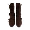 Mode AIYUQI Damen Western Cowboy Stiefel Rutschfest Spitz Zehe Schnalle Damen Motorradstiefel Herbst/Winter Stiefeletten