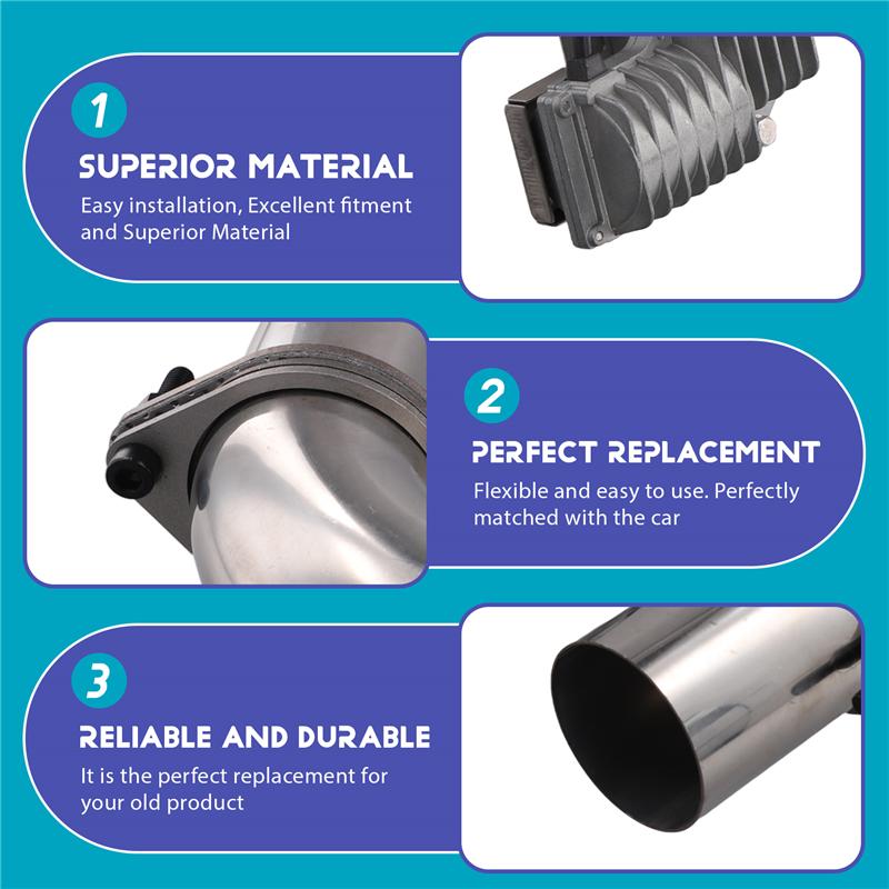 Durable-Electric Exhaust Cutout Valve With Flanged Pipes 12V Power Outlet Adjustment