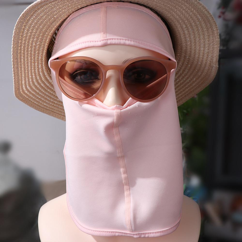 Face Scarves Solid Color Womne Neckline Mask Men Fishing Face Mask Summer Sunscreen Mask Ice Silk