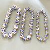 6/8/10mm Ceramic Beaded Bracelet with Gold Color Stainless Steel Beads Vintage Blue and White Porcelain Stretch Jewelry Women