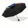 1pc Mandala Artwork Automatic Open/Close Umbrella, Umbrella with cartoon Design, Portable Compact Umbrella for Men & Women, Good Holiday Gif