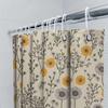 Yellow Flower Bath Curtain Set Shower Decor Vintage Print Modern Home Decor Shower Curtain 3D Printing Waterproof Fabric Bathroo