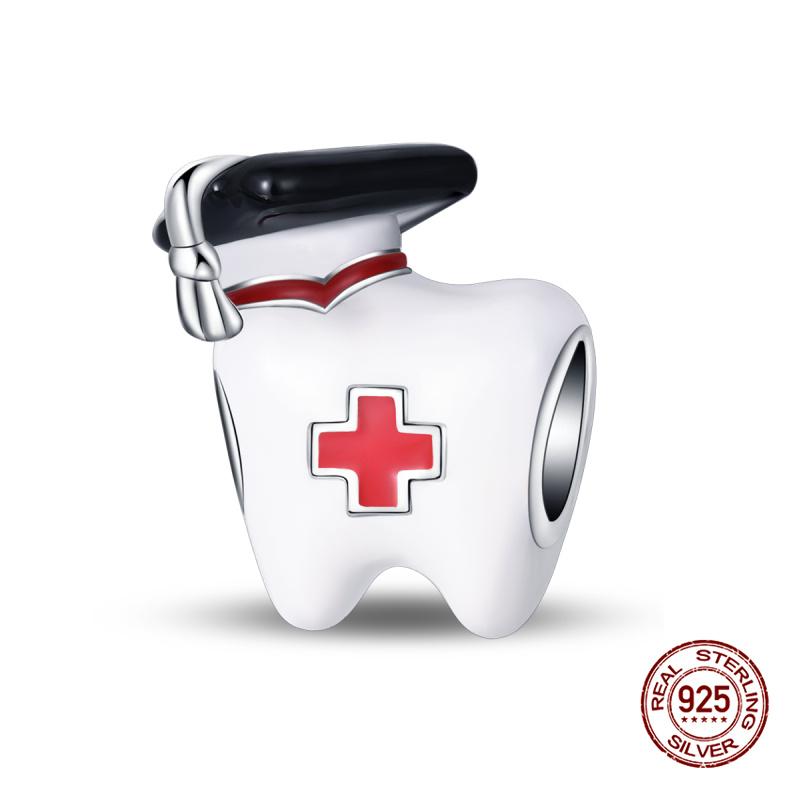 New In Medical Care Series-Medical Box Heart Charms Beads Fit 3Mm Original Bracelet Women Copper Fine Charms Jewelry Gifts