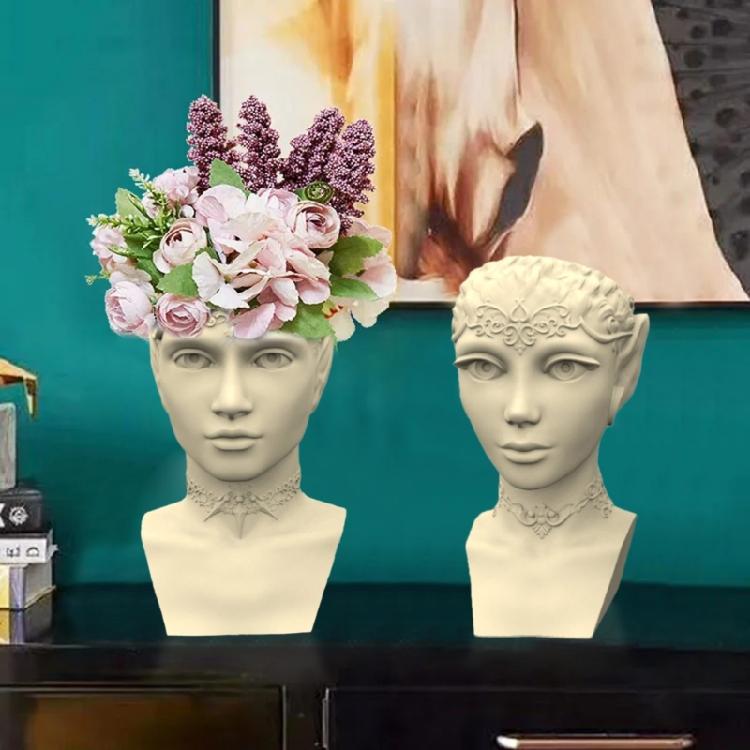 King Queen Portrait Gypsum Silicone Molds for Making Succulent Plant Flower Pot