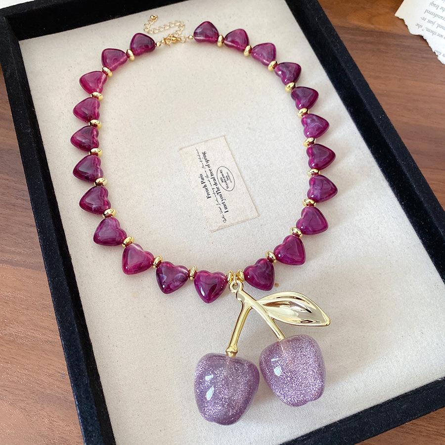 European and American color acrylic shell beaded necklace design sense collarbone chain exaggerated necklace women