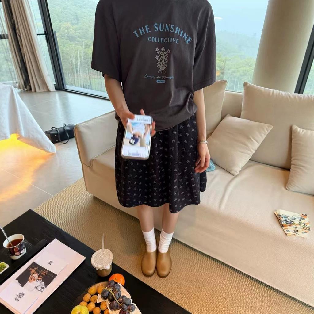 Summer New Style Loose-fitting Versatile and Youthful Fun Print Casual Short-sleeved T-shirt for Women