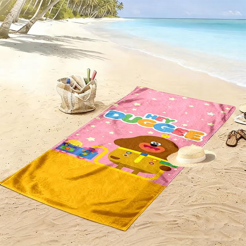 Hey Duggee Print Beach Towel, Large Soft Quick Dry Towel for Beach Camping Swimming