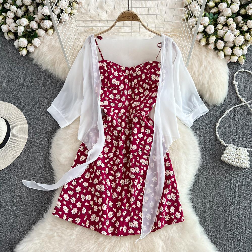 Women's Summer Floral Halter Dress Office Casual Dress