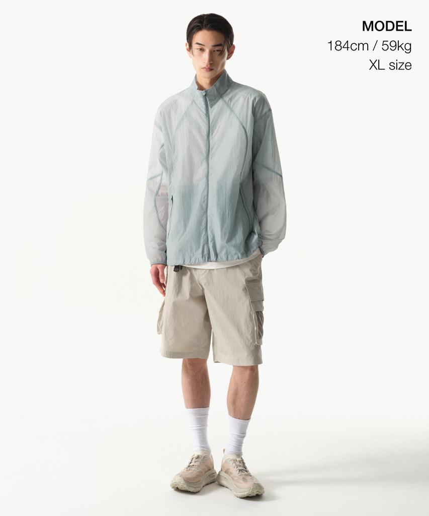 Musinsa Standard [City Leisure] High-Neck Sheer Windbreaker Jacket [Cloudy Blue]