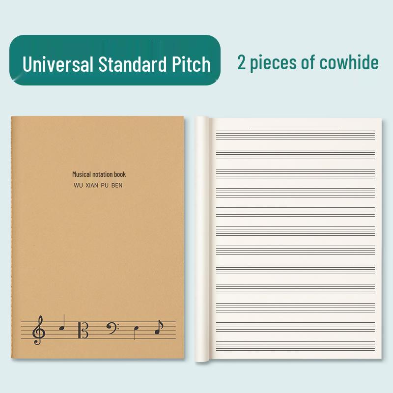 Poznámkový blok hudební teorie pro začátečníky: Papír s osnovou pro studenty a profesionály
