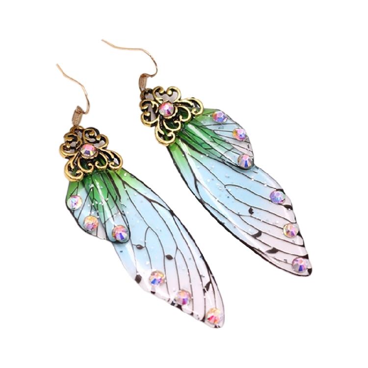 

Cicada Wing Dangle Earring Butterfly Wing Hook Earring Insect Earring for Summer 1
