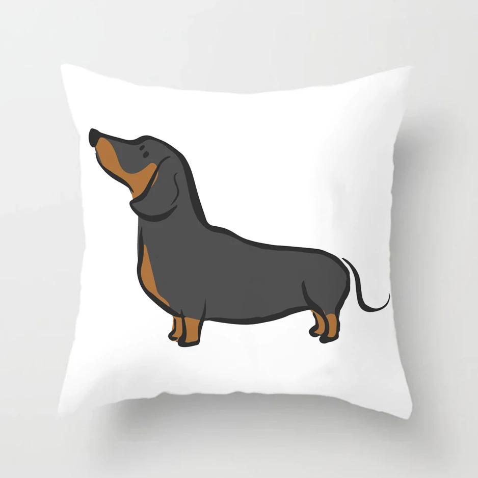 Dachshund Cushion Cover Kids Gift 45x45cm Cute Dog Animals Puppy Pillows Covers Sausage Throw Pillow Cases Custom Pillowcase