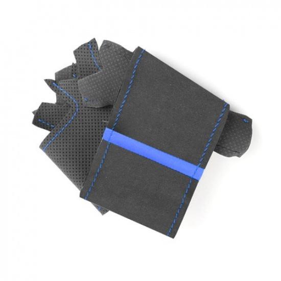 Suede Blue-strip Steering Wheel Cover For BMW X5 F15 2013 2014 2015 2016 2017
