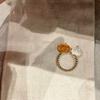 Trendy Fashion Pumpkin Open Rings For Women Dopamine Exquisite Design Daily Commuting Versatile Hand Decorations Jewelry