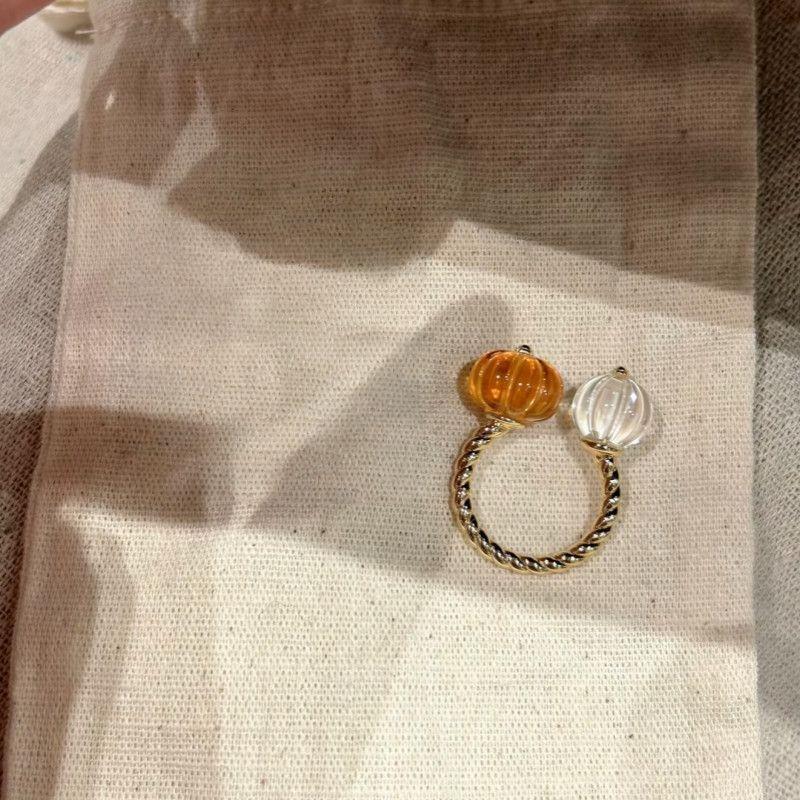 Trendy Fashion Pumpkin Open Rings For Women Dopamine Exquisite Design Daily Commuting Versatile Hand Decorations Jewelry