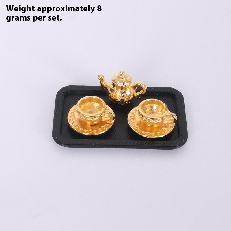 

4Pcs Dollhouse Handmade Miniature Tea Cup Model Simulation Micro Tea Pot Scene Ornaments Diy Decorative Accessories A1