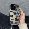 Cute Dachshund Puppy Phone Case, Cartoon Sausage Dog Shockproof Cover for iPhone