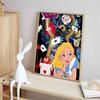 Disney 5D DIY Diamond Painting Alice in Wonderland Illustration Cartoon Full Diamond Mosaic Diamond Painting Art Wall Decoration Craft Set