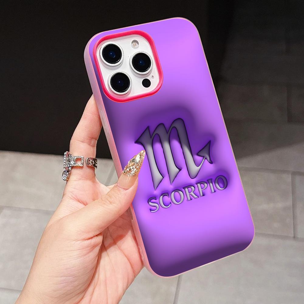 

Zodiac Sign Scorpio Phone Case for iPhone 17 16 15 14 13 12 11 Air Pro Max Plus Jelly Double layer Rose Red Cover iPhone 14 Plus