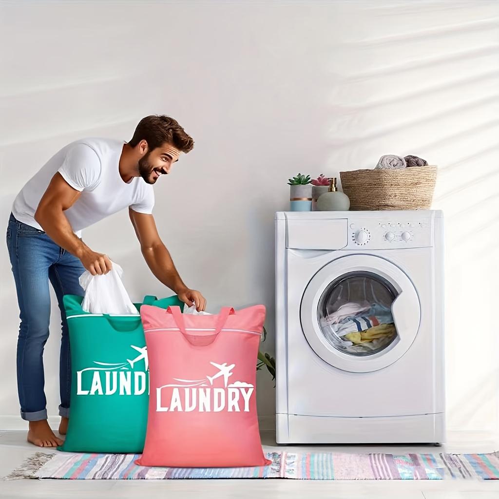 1pc Large Washable Travel Laundry Bag, Suitable for Diapers, Dirty Clothes, Swimwear, Gym, College Dormitory Wet and Dry Bags