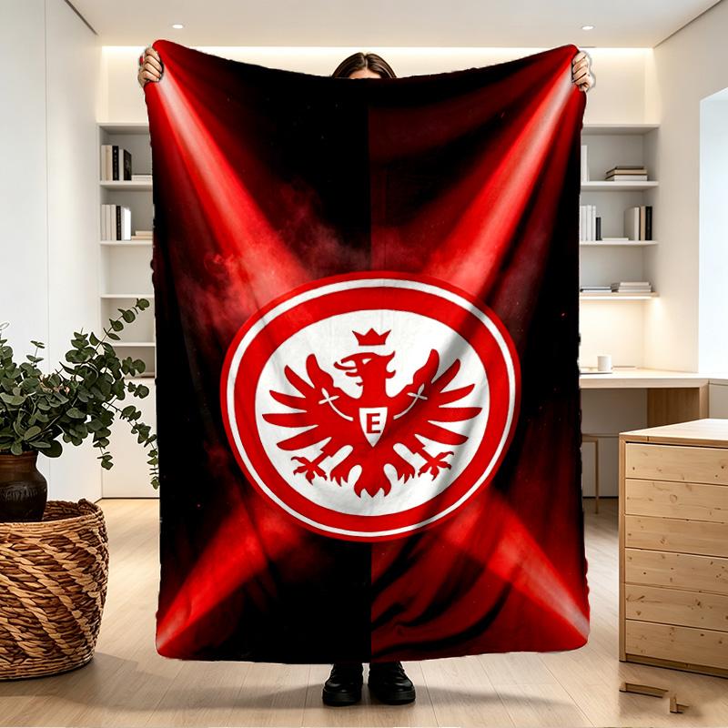 Eintracht Frankfurt Decke mit Aufdruck - Weich & Bequem, für Schlafzimmer, Reisen, Sofa, Heimdekoration - Geburtstags-Weihnachtsgeschenk für Freund