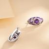 Natural Amethyst Earring Enamel Finish Round 6mm 2ct Gemstone Jewelry 925 Sterling Silver Simple Design for Women Daily Wear