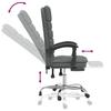 Office Chair with Massage Function Dark Grey Fabric