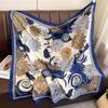 Lightweight 90x90cm Square Scarf Women Navy Style Sun Protection Silk-Like Feel Wear Chic Versatile Accessory