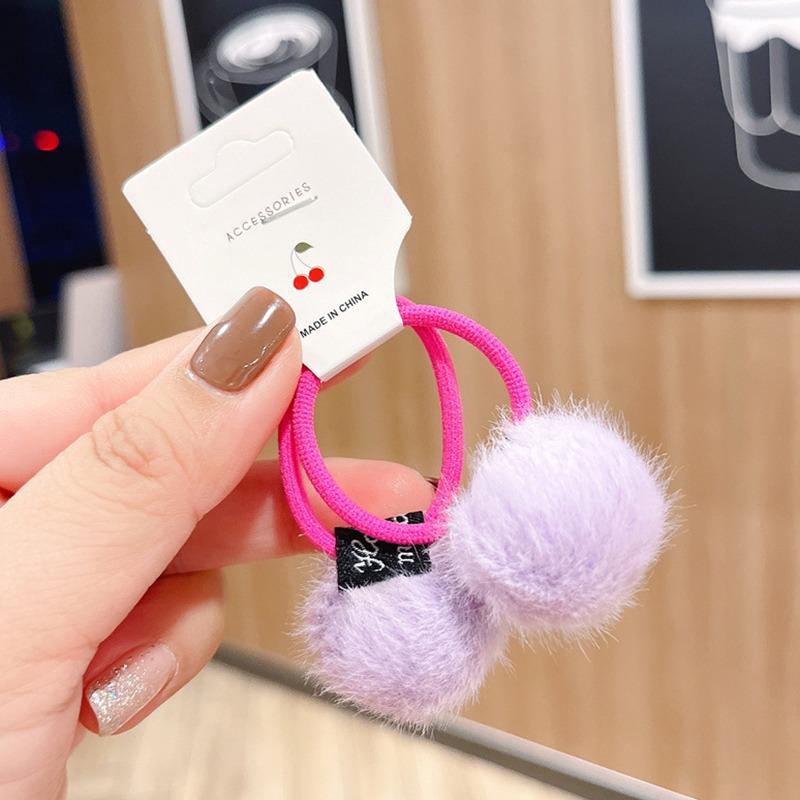 2 Stücke Nette Haar Ball Candy Farbe Kopfbedeckungen Kinder Elastische Haarbänder Kinder Seile Mädchen Zubehör Baby Kopfschmuck