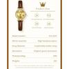 OLEVS Luxury Original Woman Round Watch Brown Small Leather Strap 3ATM Waterproof Date Elegant Quartz Ladies Wristwatch